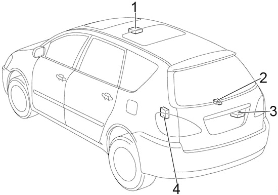 Toyota Ipsum (2001-2009) - fuse and relay box